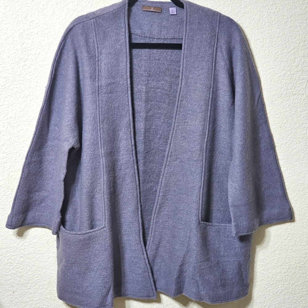 Cullen Cardigan Sweater Size M Open Front Long Sleeve w Pockets Wool Blend Top